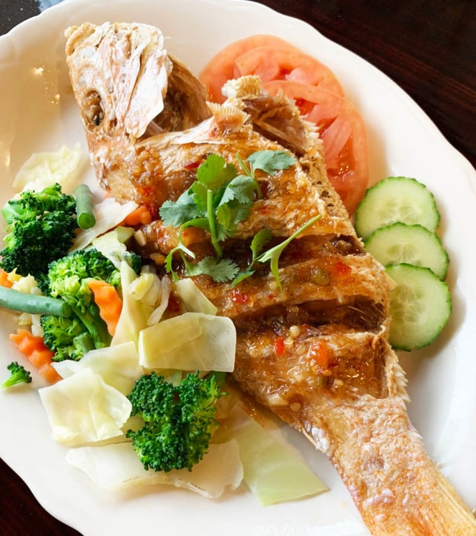 Fried Red Snapper Tamarind Chili Sauce