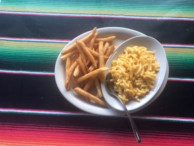 10) Macaroni and cheese with Side