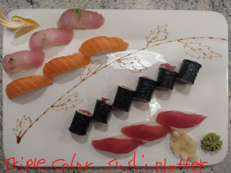 Triple Color Sushi Platter Image