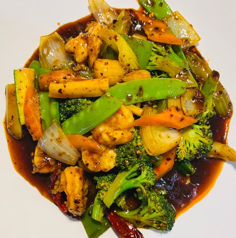SF4.  Szechuan Shrimp & Scallops 四川干贝虾