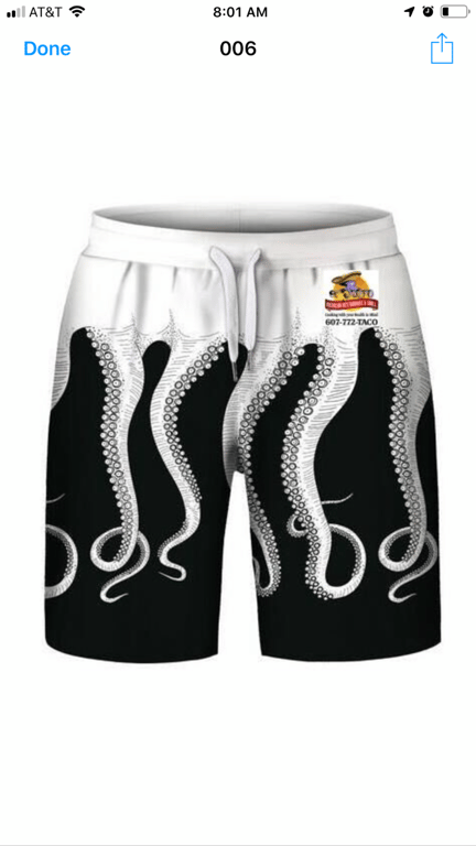 Black and White El Pulpo Shorts