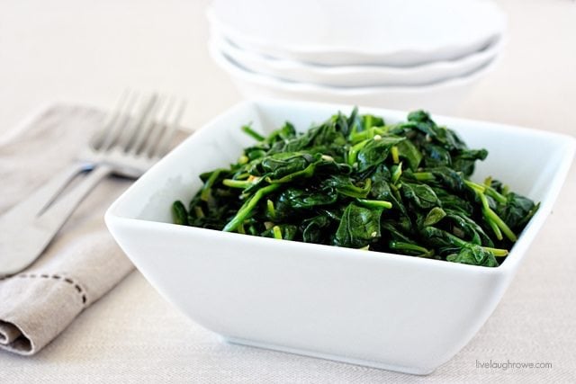 Sautéed Chopped Spinach - 1 qt.