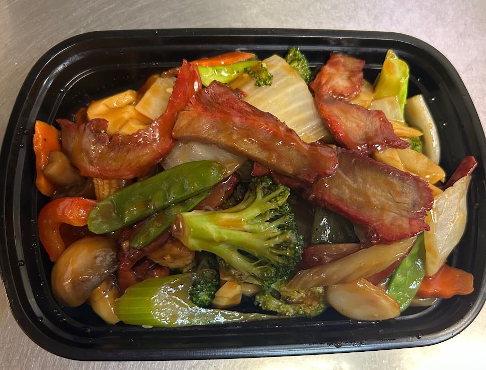 什菜叉烧<br>  Roast Pork w. Mixed Vegetable