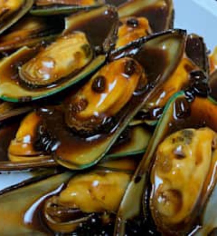Mussels with black bean sauce