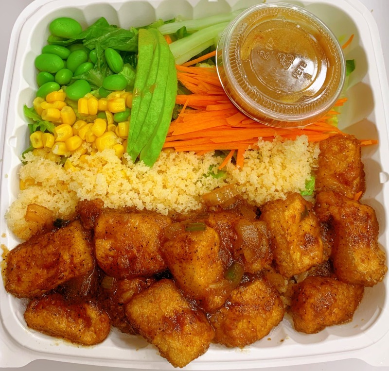 16. Black Pepper Tofu Rice Bowl