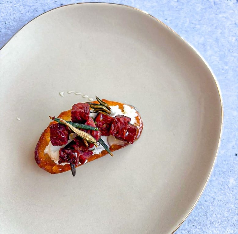 Crostinis chorizo ricotta