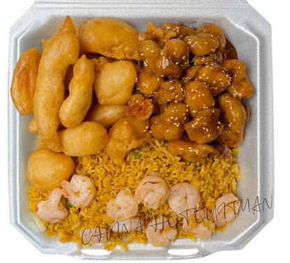 Big Plate Special Sweet & Sour Chicken + Sesame Chicken + Shrimp Fried Rice