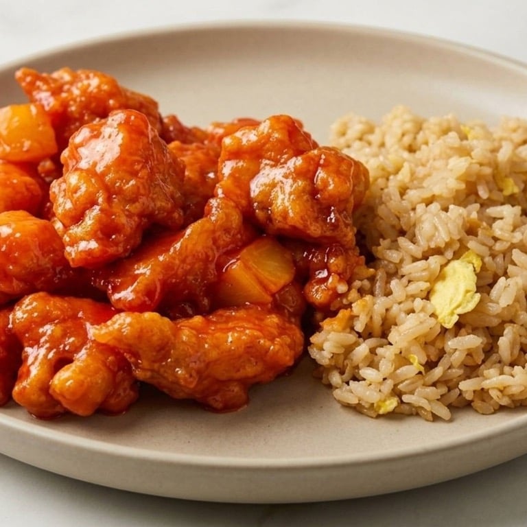 K1. 小孩甜酸鸡.跟炒饭 Sweet & Sour Chicken w. Fried Rice
