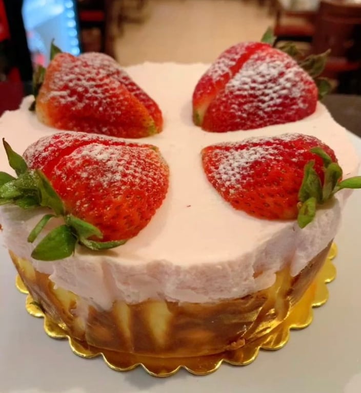 Strawberry Basque Cheesecake