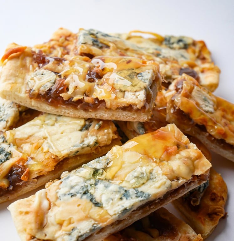 Mini-pizzas poire & bleu