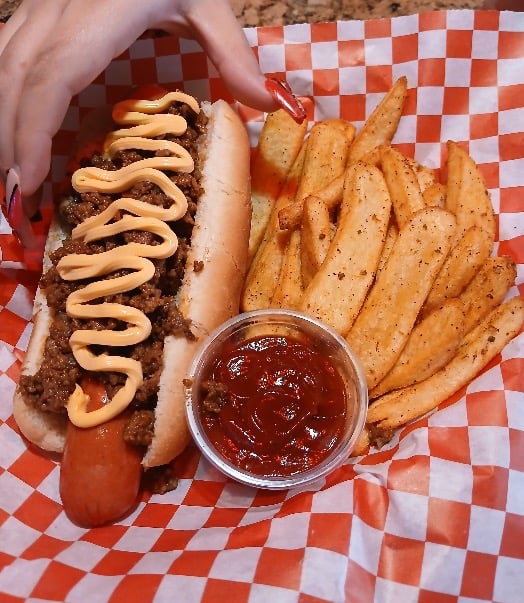 Premium Jumbo Chili Cheese Dog n Fries