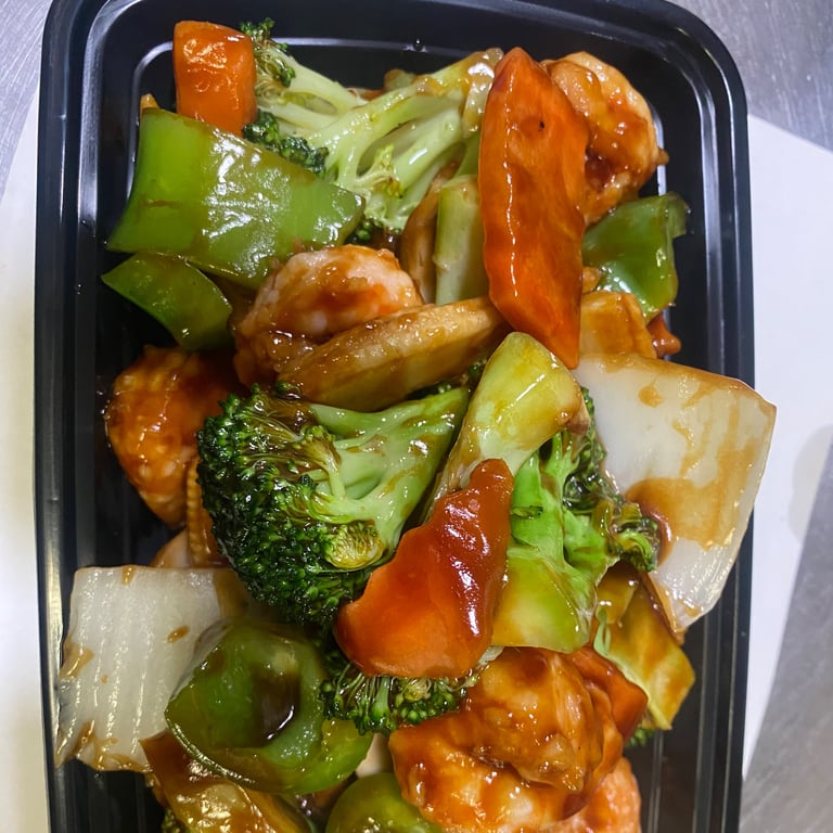 Jumbo Shrimp with Mixed Vegetables 芥兰什菜虾