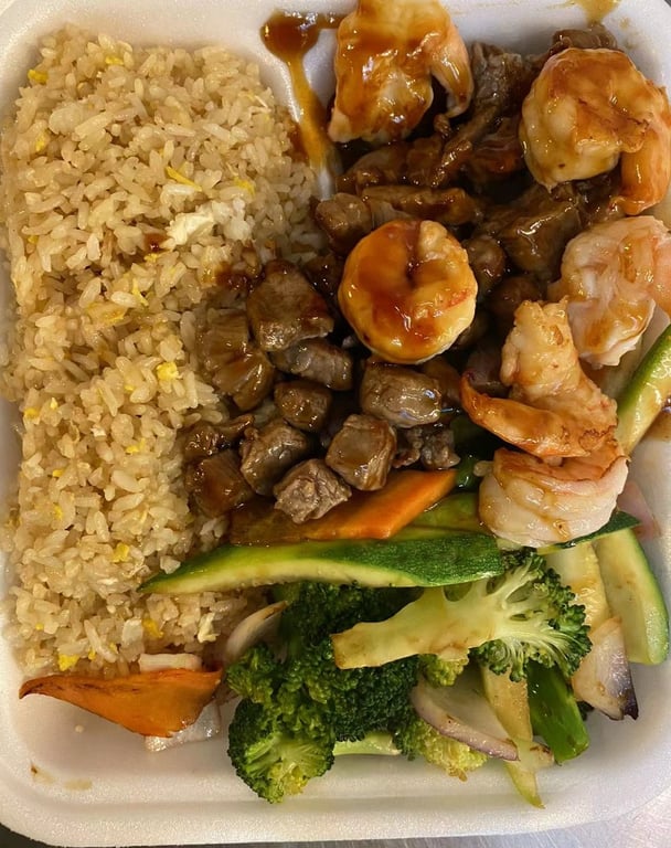 H8. Hibachi Shrimp + Steak