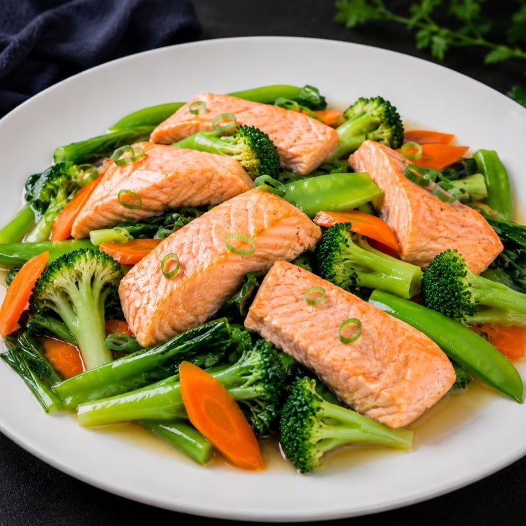 Steamed salmon 水煮三文魚