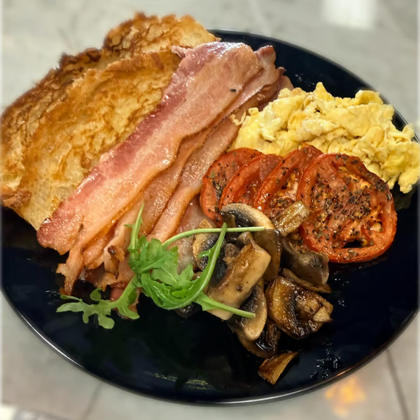 Breakfast Croissant with Eggs and Bacon