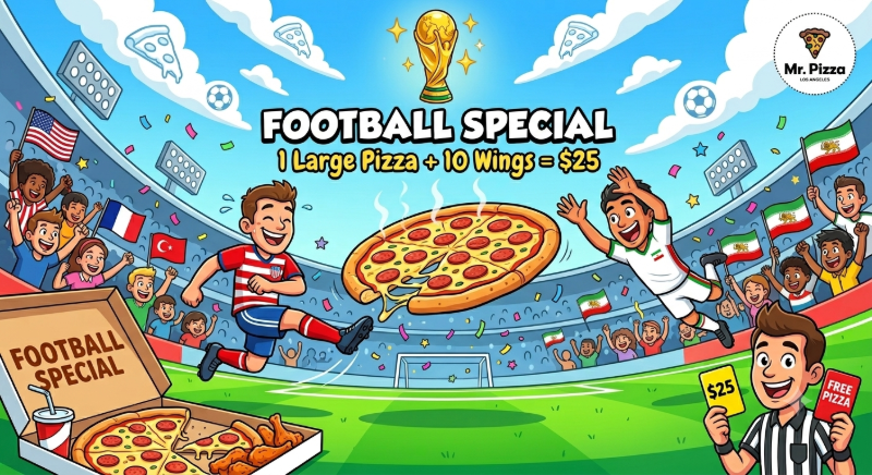 Mr. Pizza Football Special (1 LG 10 Wings)