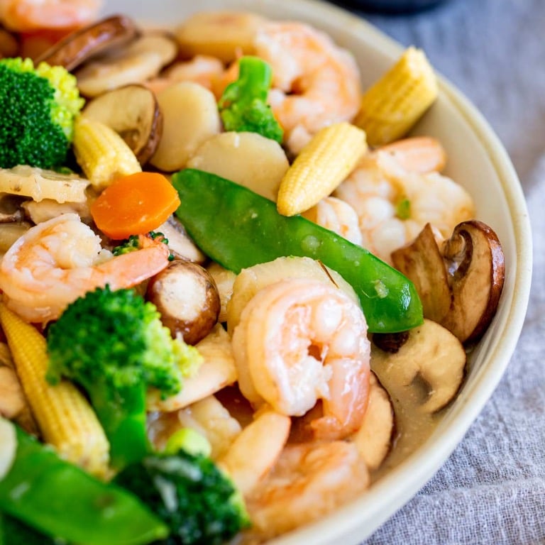 120. Steamed Mixed Vegetables w. Shrimp