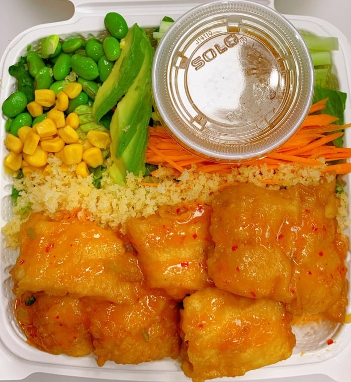 13. Sweet Chilli Fish Nuggets Rice Bowl