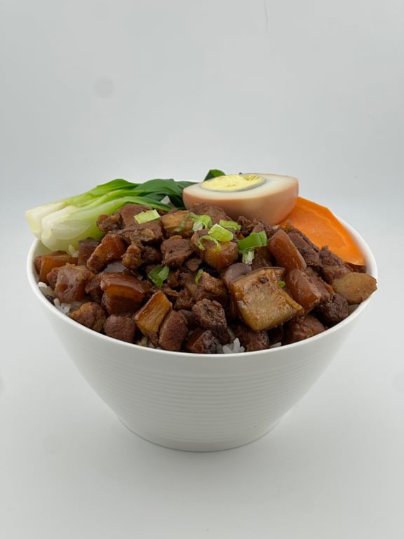 Braised Pork Rice with Veggies
