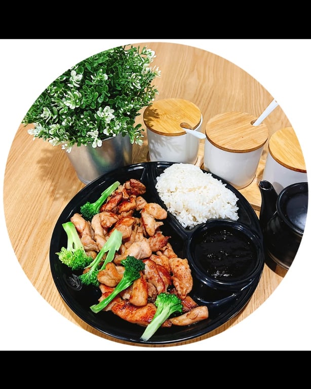 10. Teriyaki Chicken with White Rice