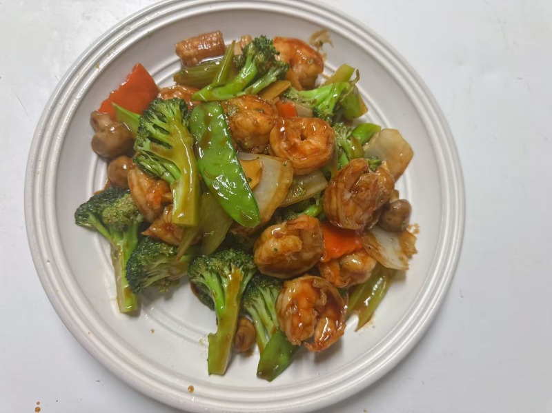 502.杂菜虾<br>Shrimp w. Mixed Vegetable