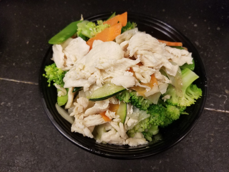 H 2. 水煮什菜鸡 Steamed Mixed Vegetable w. Chicken