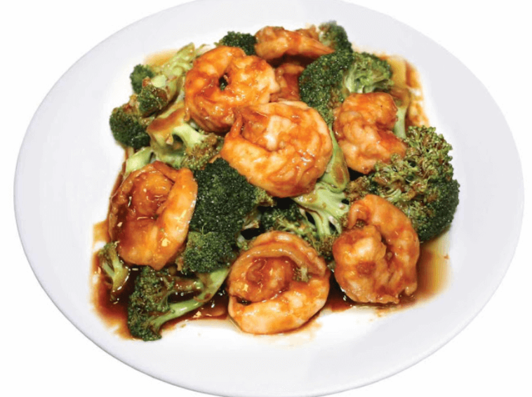 100. Shrimp w. Broccoli<br>芥兰虾 Image