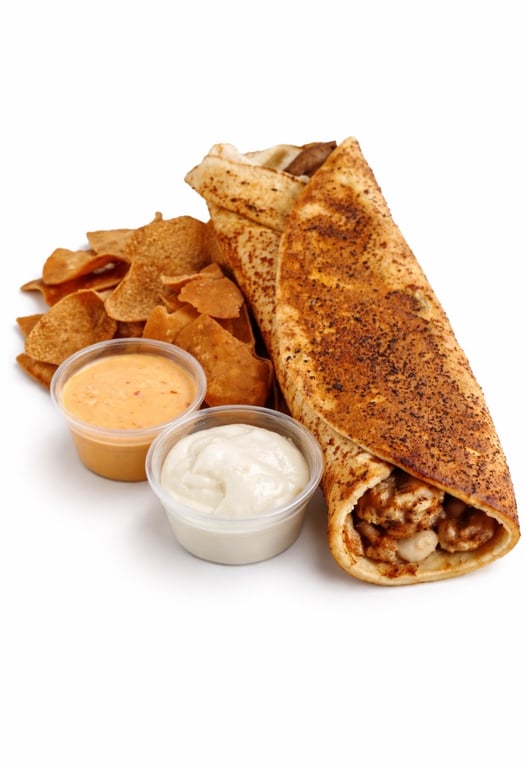 CHICKEN SHAWARMA CRISPY GRILLED PITA WRAP