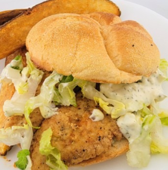 Tilapia Fish Sandwich/ Potato Wedges