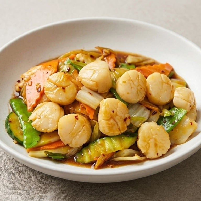 S14. 鱼香干贝 Scallop w. Spicy Garlic Sauce