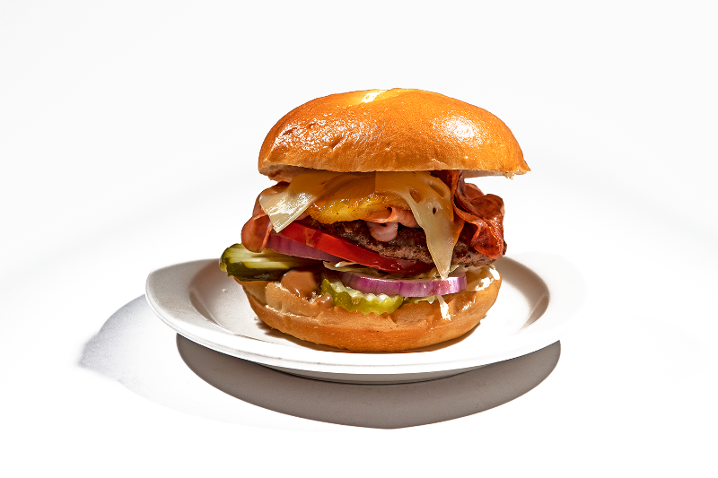 Teriyaki Burger with Ham and Pinapple