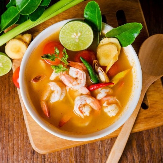 #98. Seafood & Flat Rice Noodle In Soup
