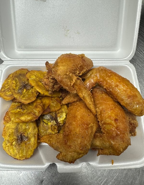 Fried Chicken Wing with Plantain