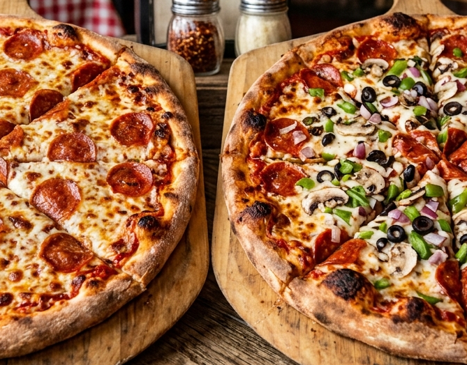 2 Pizza 1 Lg. Supreme & 1 Lg Pepperoni & an Appetizer