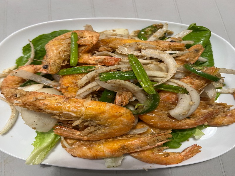 60. Salt and Pepper Shrimp with Shell