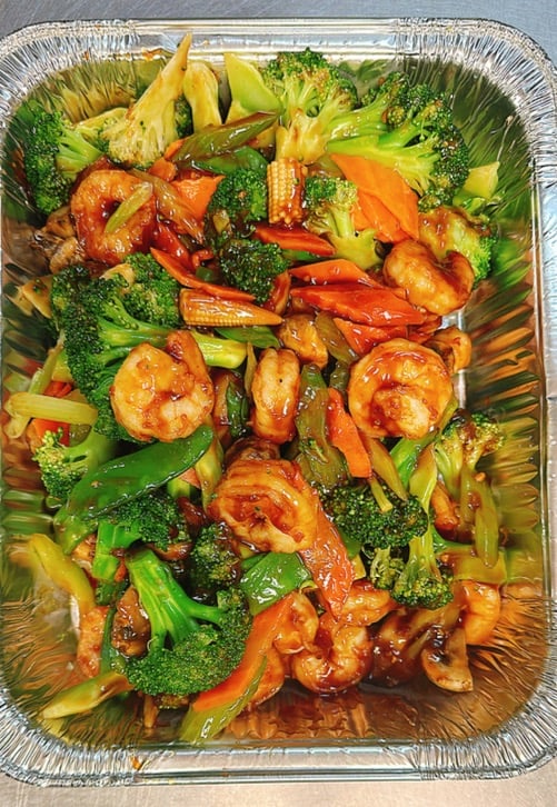 P9. Shrimp w. Mixed Vegetable 什菜虾