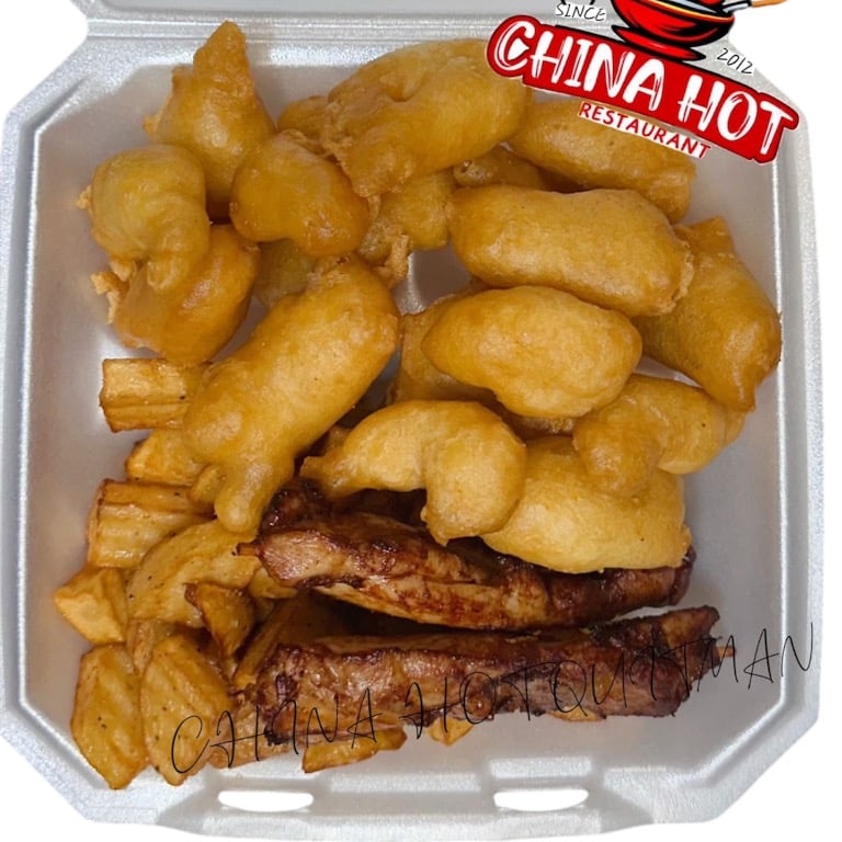 Big Plate Special Sweet & Sour Chicken + Butter Potatoes + Chicken Sticks (2)