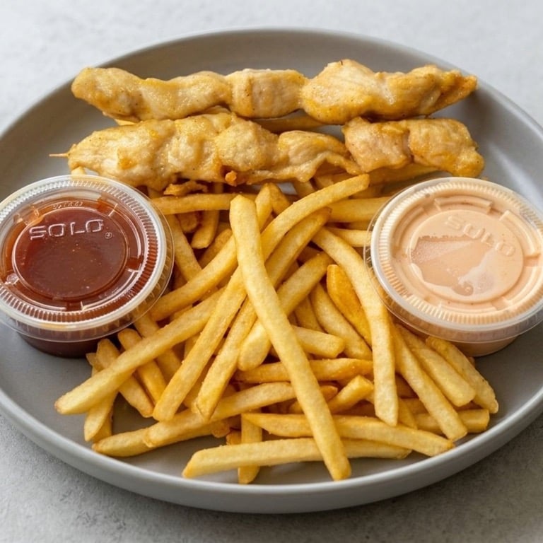 K3.小孩鸡串跟薯条 Chicken on Stick w. Fries 