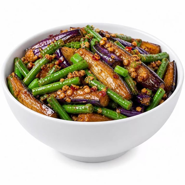 Garlic Eggplant & Green Beans