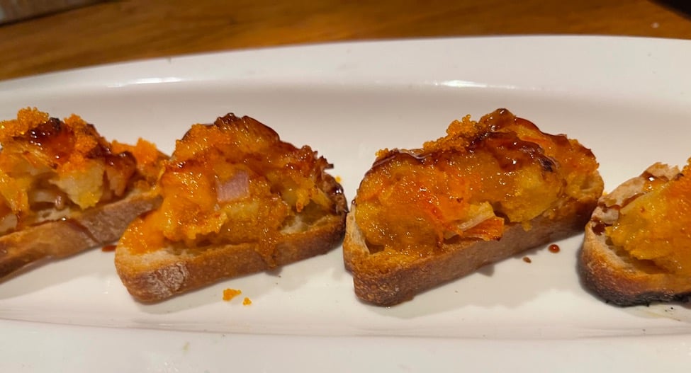 Spicy Scallop Crostini