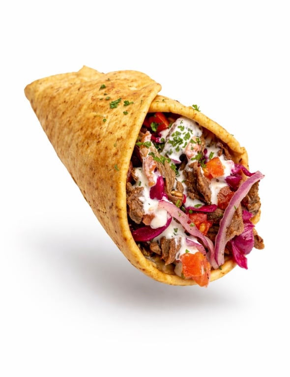 ANGUS BEEF TRI-TIP SHAWARMA SANDWICH
