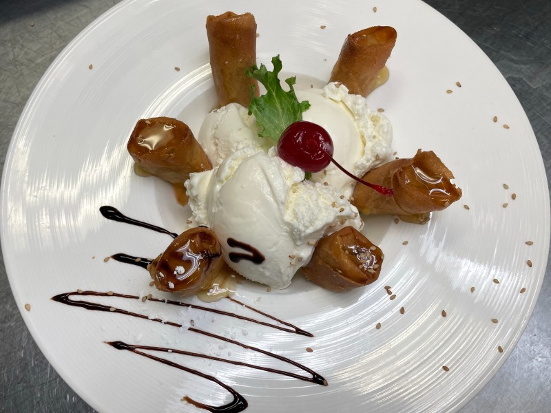 Fried Banana With Vanilla Ice Cream