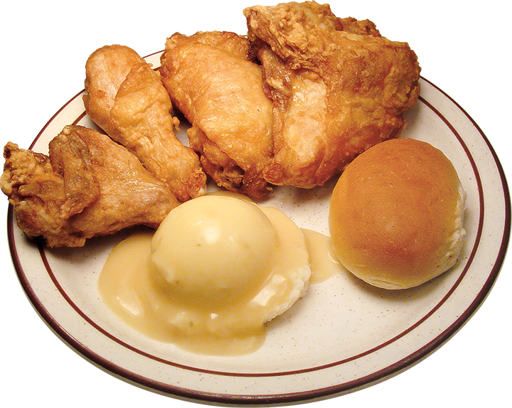 Broasted Chicken & Mashed Potatoes/Gravy + Roll Image