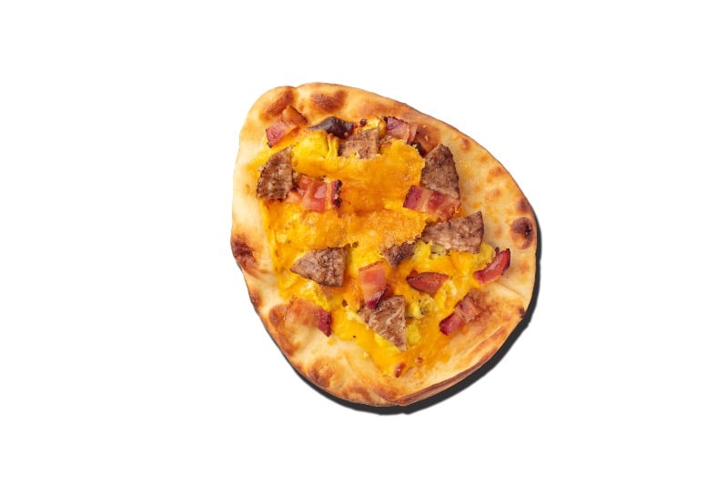 Breakfast Sausage Egg and Cheese Pizza