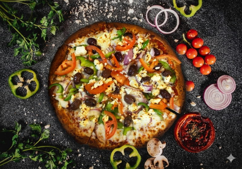 Cauliflower Greek Pizza