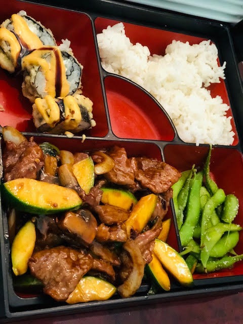 B14. Bangkok Basil Beef Bento Box