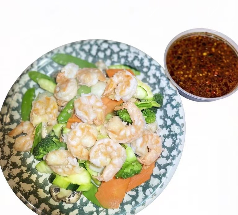 Steamed Shrimp with Mixed Vegetables