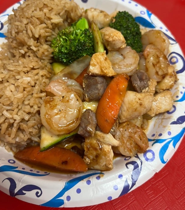 Hibachi Chicken, Shrimp and Steak