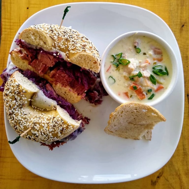 Epic Reuben Bagel