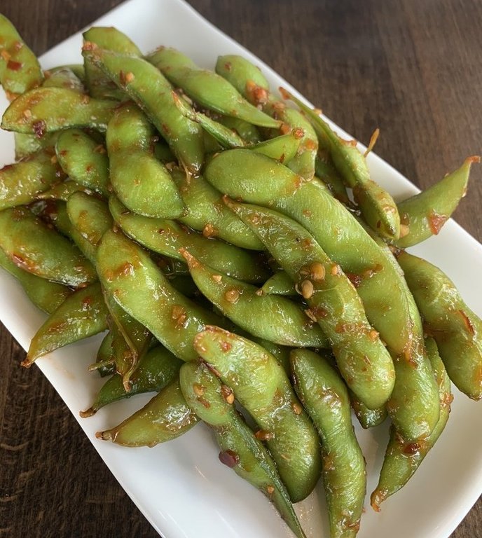 Spicy Garlic Edamame